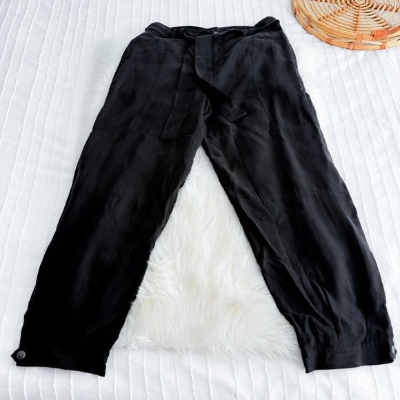 Johnny Was Pete & Greta Jackie Utility Pants Black Tie Belt Tapered Jogger 14 - Picture 7 of 15